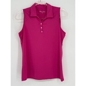 Court Haley Womens Sleeveless Polo Shirt Magenta Pink Golf Tennis Top Sz XS